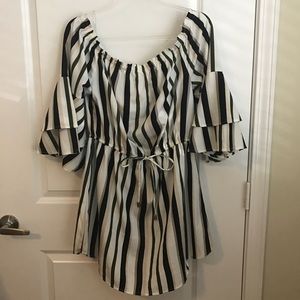SOLD Off the Shoulder Striped Dress